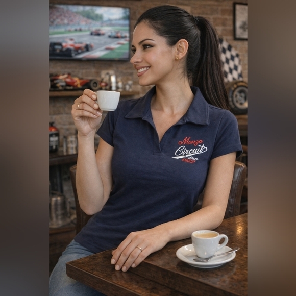 MONZA Italian Racing Women's Polo Shirt sz M New with Tags - Picture 3 of 6